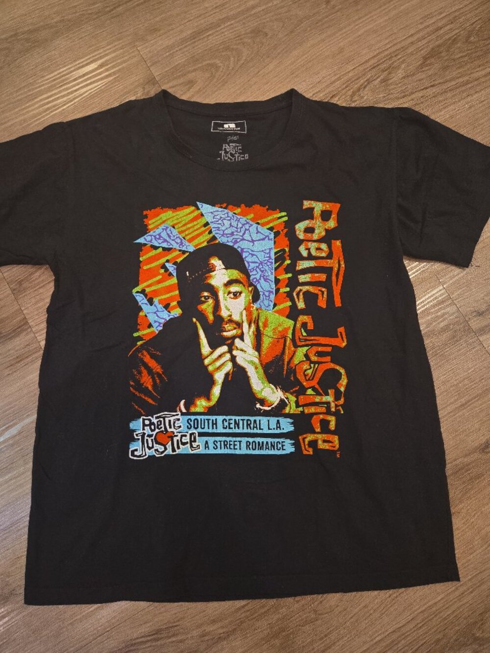 Tupac Shakur Poetic Justice Multicolor Black T-Shirt